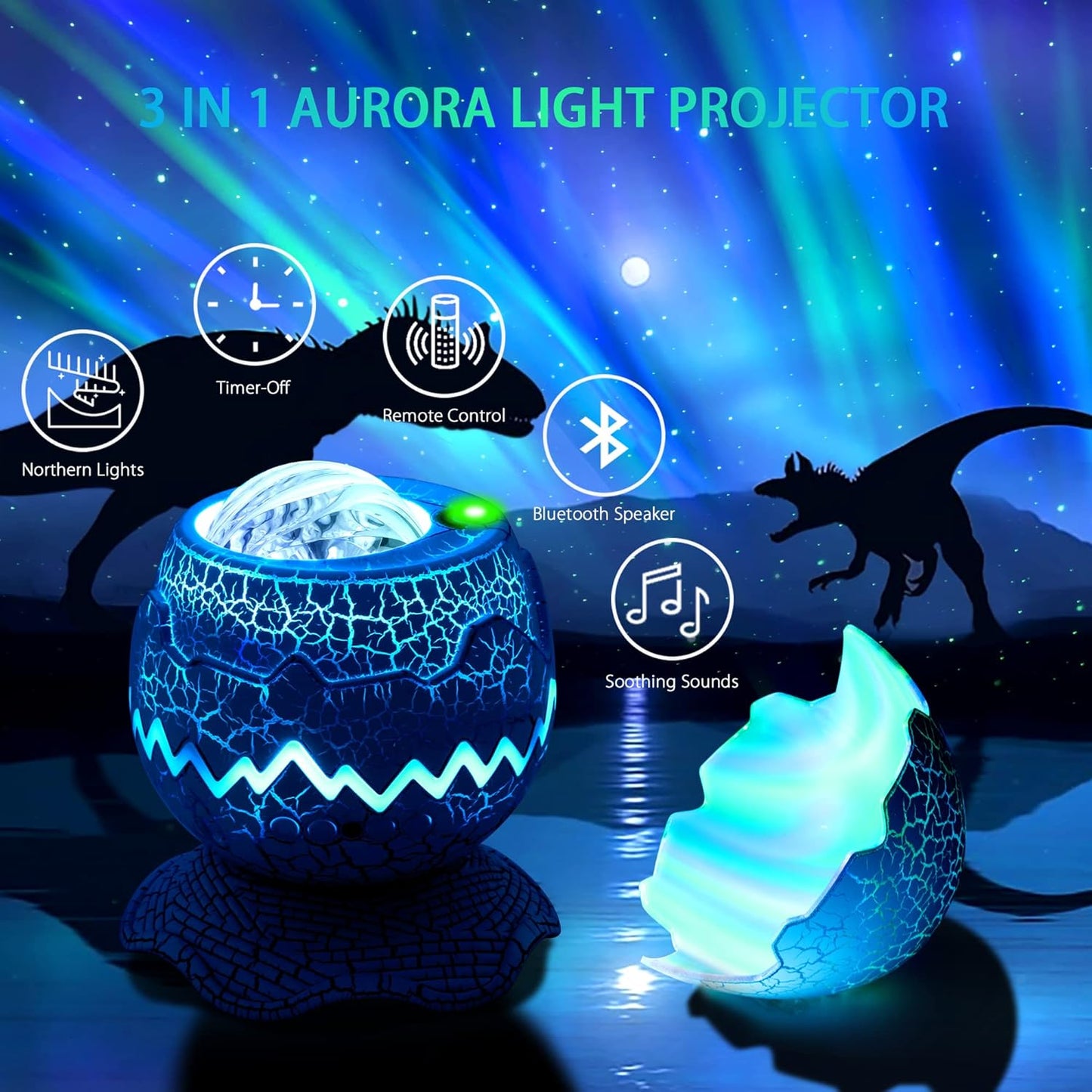 Proyector de galaxia con diseño de huevo dinosaurio - additional image 13